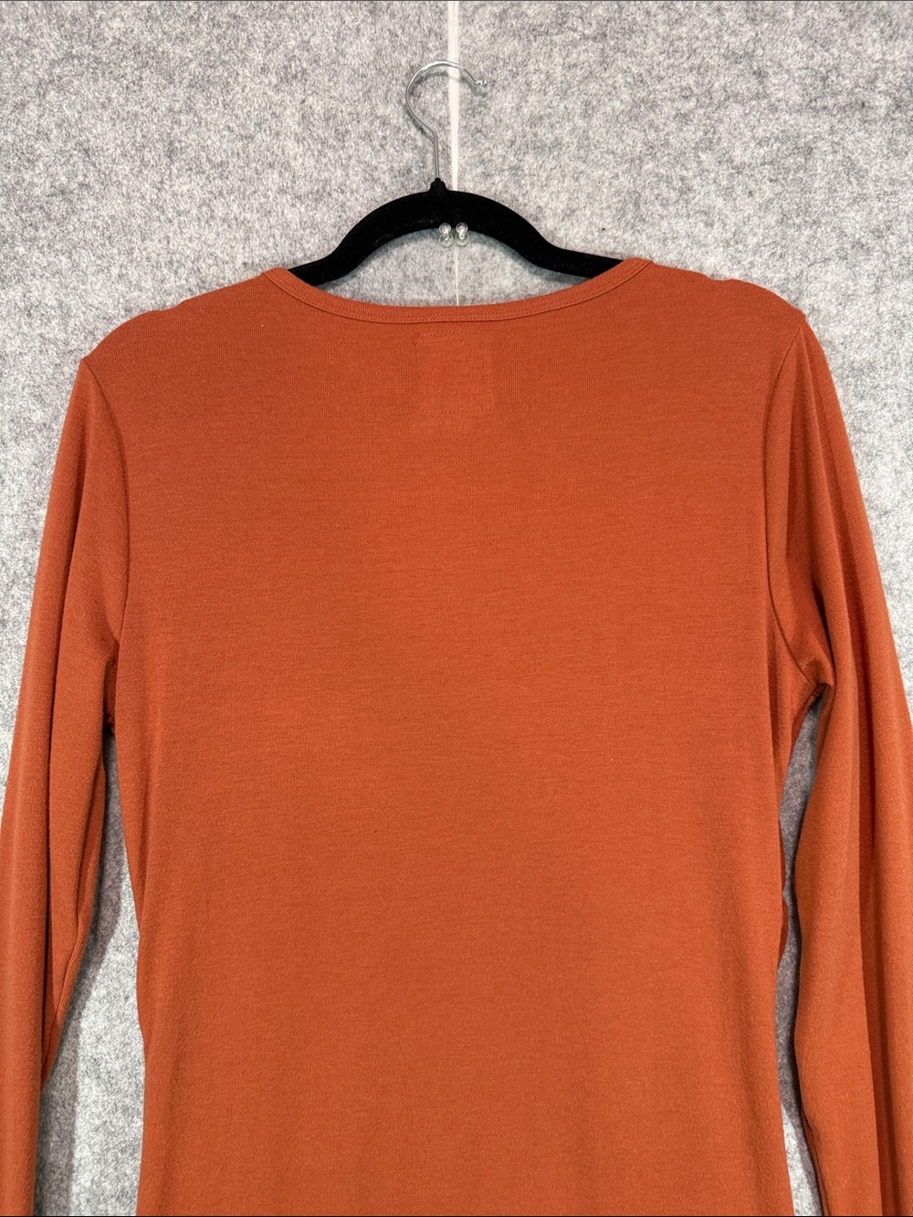 Ampersand Ave Midi Dress - Womens M - Rust Orange Long Sleeve Ruched Flattering - Picture 6 of 7